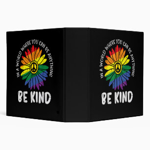 World Be Kind Rainbow 3 Ring Binder