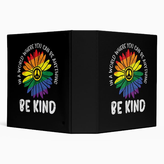 World Be Kind Rainbow 3 Ring Binder (Background)