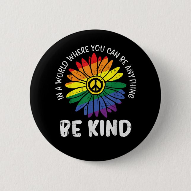 World Be Kind Rainbow Button (Front)