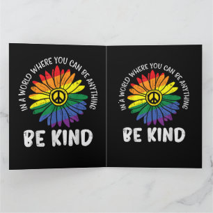 World Be Kind Rainbow Letterpress Thank You Card