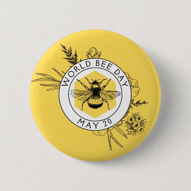 World Bee Day Button (Front)