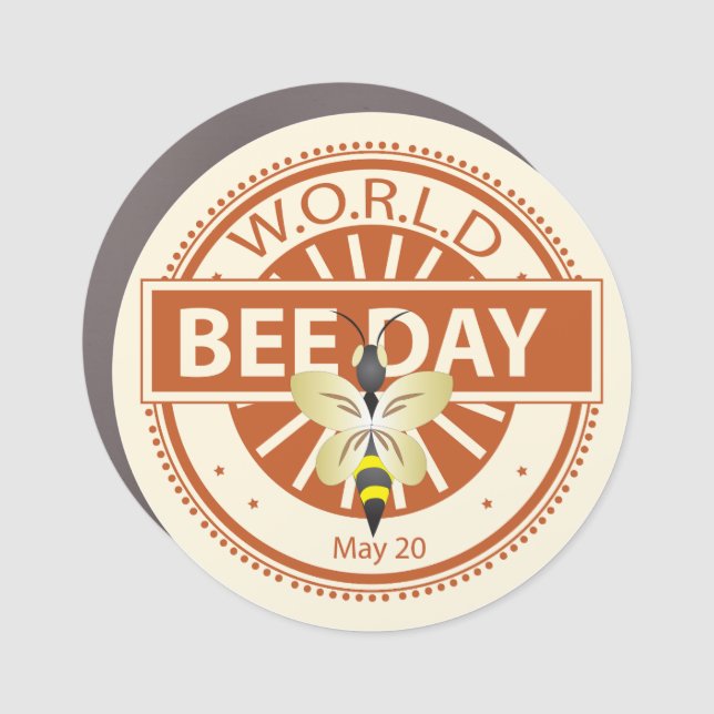World Bee Day Car Magnet (Front)
