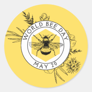World Bee Day Classic Round Sticker