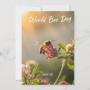 World Bee Day Honeybee Floral Art Holiday Card