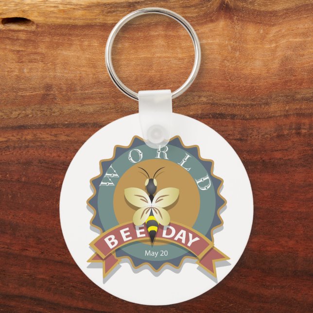 World Bee Day May 20 Keychain (Front)