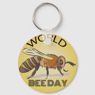 World Bee Day Sign Keychain