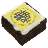 World Bee Day Yellow Black Pollinator Brownie (Angled)