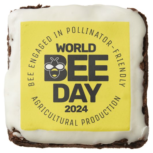 World Bee Day Yellow Black Pollinator Brownie (Front)