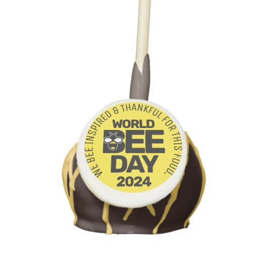 World Bee Day Yellow Black Pollinator Cake Pops (Front)