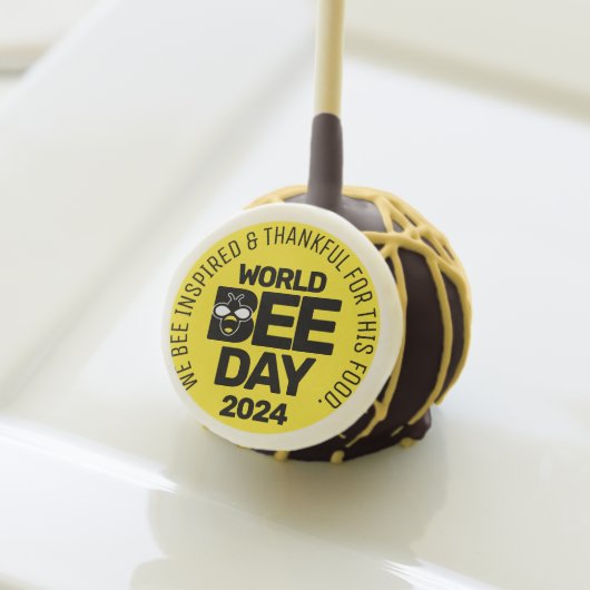World Bee Day Yellow Black Pollinator Cake Pops (Front Insitu)