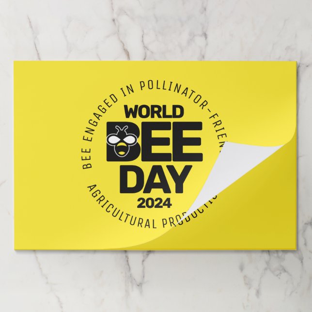 World Bee Day Yellow Black Pollinator Paper Pad (Folded)