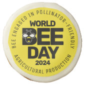 World Bee Day Yellow Black Pollinator Sugar Cookie (Front)