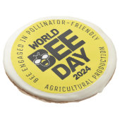 World Bee Day Yellow Black Pollinator Sugar Cookie (Angled)