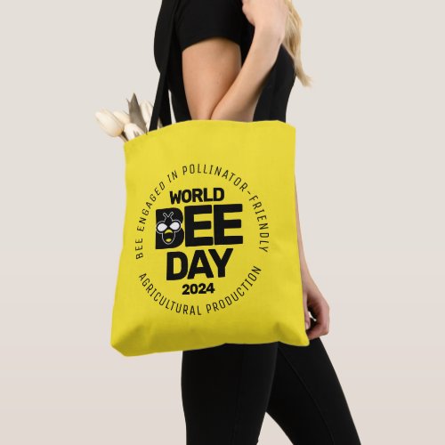 World Bee Day Yellow Black Pollinator Tote Bag
