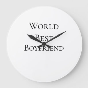 World best boyfriend husband man valentine's day m large clock
