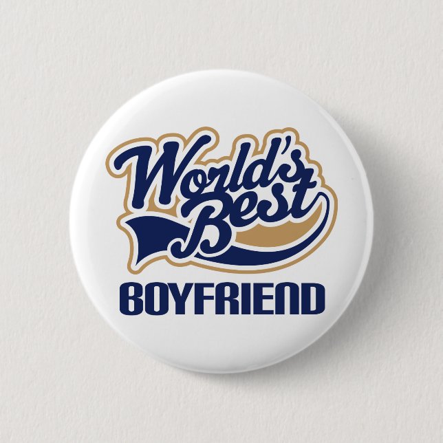 World Best Boyfriend Pinback Button (Front)