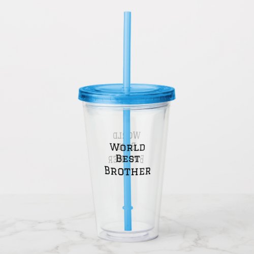 World best brother add name text sports text simpl acrylic tumbler