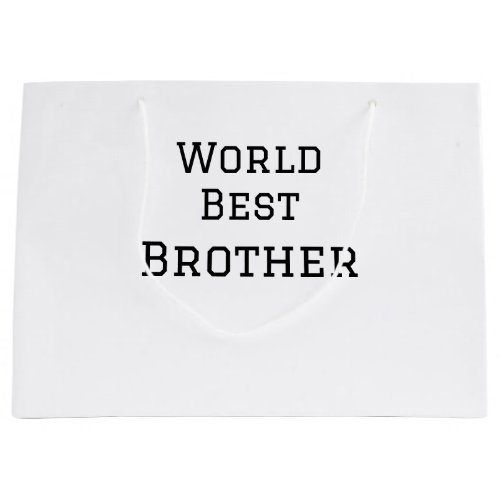 World best brother add name text sports text simpl large gift bag