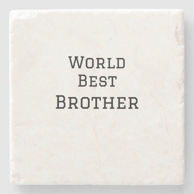 World best brother add name text sports text simpl stone coaster (Front)