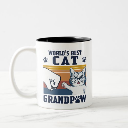 World Best Cat Grandpa Two_Tone Coffee Mug
