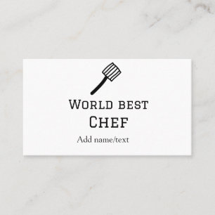 World best chef add name text cooking best barbecu business card