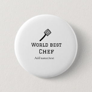 World best chef add name text cooking best barbecu button