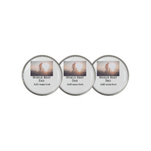 World best dad ever fat add name text sports text golf ball marker