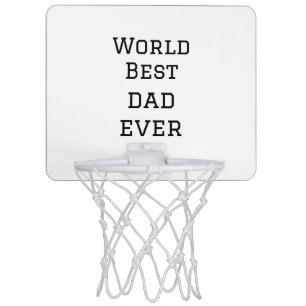 World best dad ever fat add name text sports text  mini basketball hoop