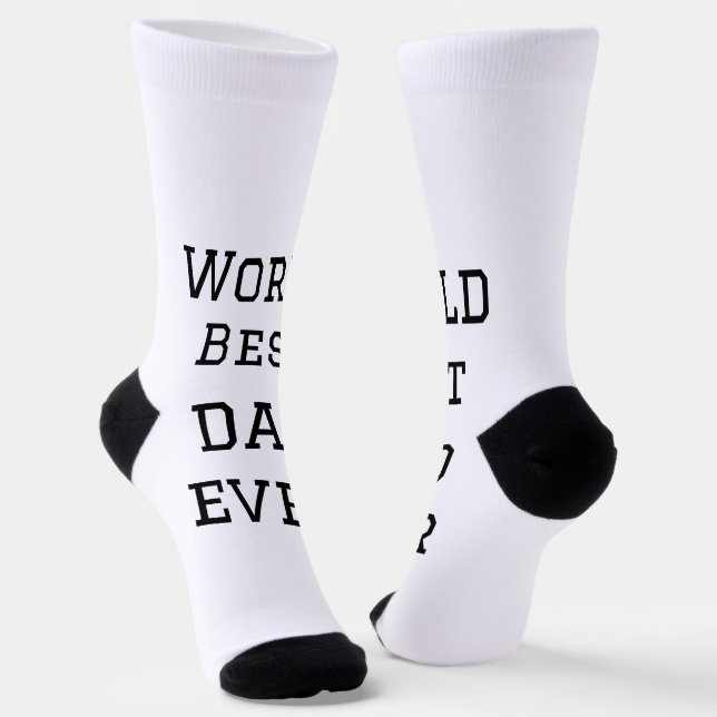 World best dad ever fat add name text sports text  socks (Angled)
