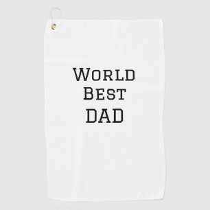 World best DAD FATHER add name text sports text Golf Towel