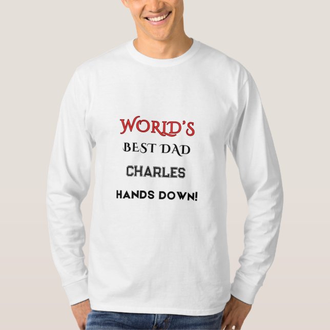 World Best DAD Personalized Name T-Shirt (Front)