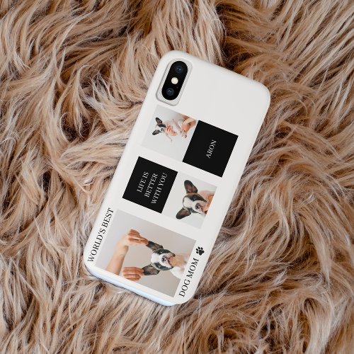 World Best Dog Mom  Collage Dog Photo iPhone XS Case