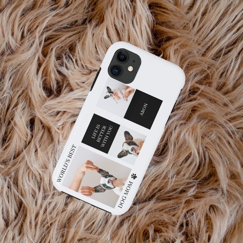 World Best Dog Mom  Collage Dog Photo iPhone 11 Case