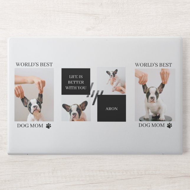 World Best Dog Mom | Collage Dog Photo HP Laptop Skin (Front)