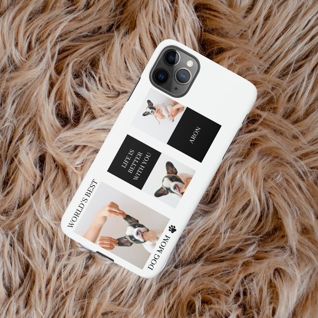 World Best Dog Mom | Collage Dog Photo iPhone Case (Creator Uploaded)