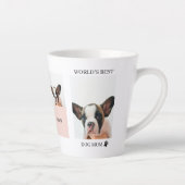 World Best Dog Mom | Collage Photo | Pastel Pink Latte Mug (Right)