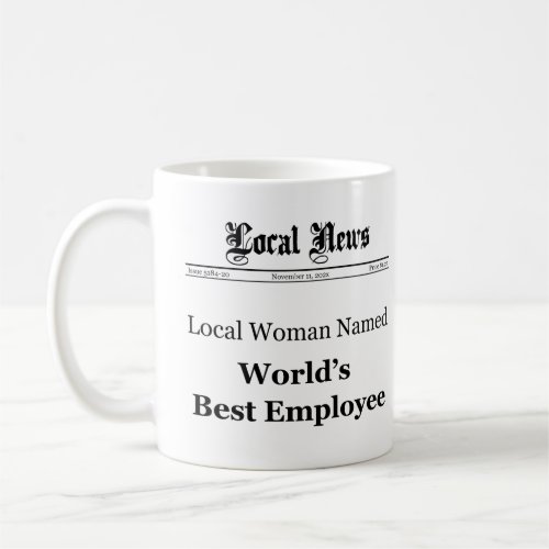 World Best Employee Classic Newspaper Mug Women