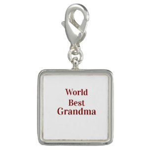 World best Grandma grandmother grandparents pink n Charm