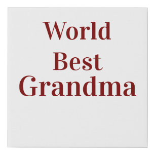 World best Grandma grandmother grandparents pink n Faux Canvas Print