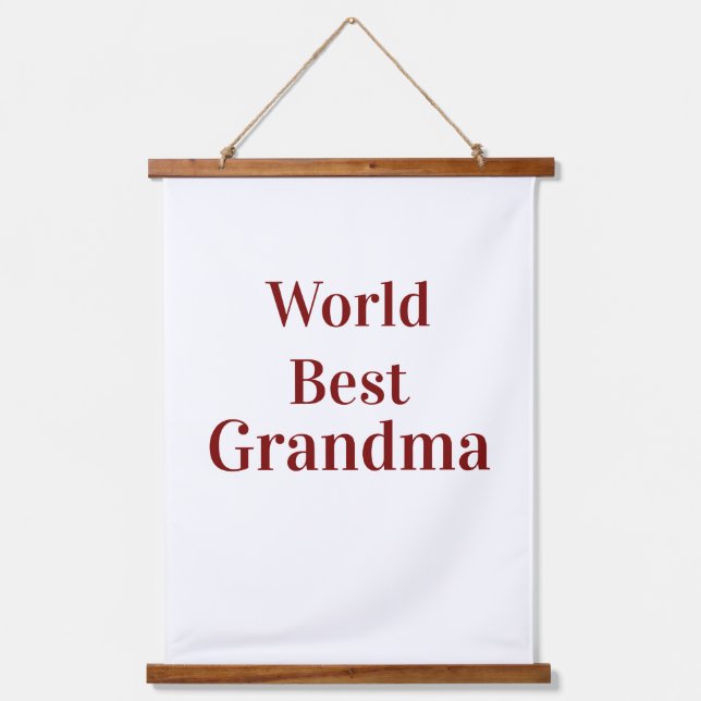 World best Grandma grandmother grandparents pink n Hanging Tapestry (Front)
