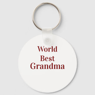 World best Grandma grandmother grandparents pink n Keychain