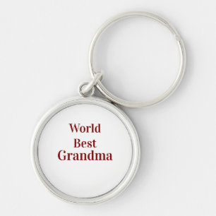 World best Grandma grandmother grandparents pink n Keychain