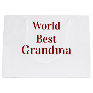 World best Grandma grandmother grandparents pink n Large Gift Bag