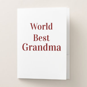 World best Grandma grandmother grandparents pink n Pocket Folder