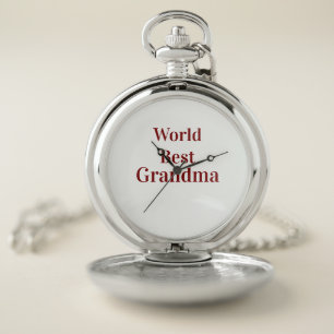 World best Grandma grandmother grandparents pink n Pocket Watch