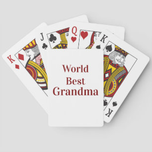 World best Grandma grandmother grandparents pink n Poker Cards