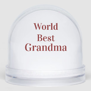 World best Grandma grandmother grandparents pink n Snow Globe