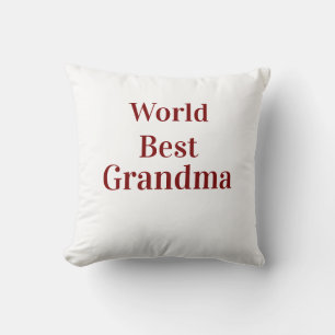 World best Grandma grandmother grandparents pink n Throw Pillow