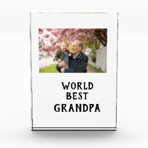 World best Grandpa photo name father's day grandpa Acrylic Award