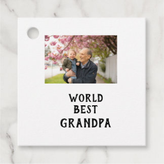 World best Grandpa photo name father's day grandpa Favor Tags